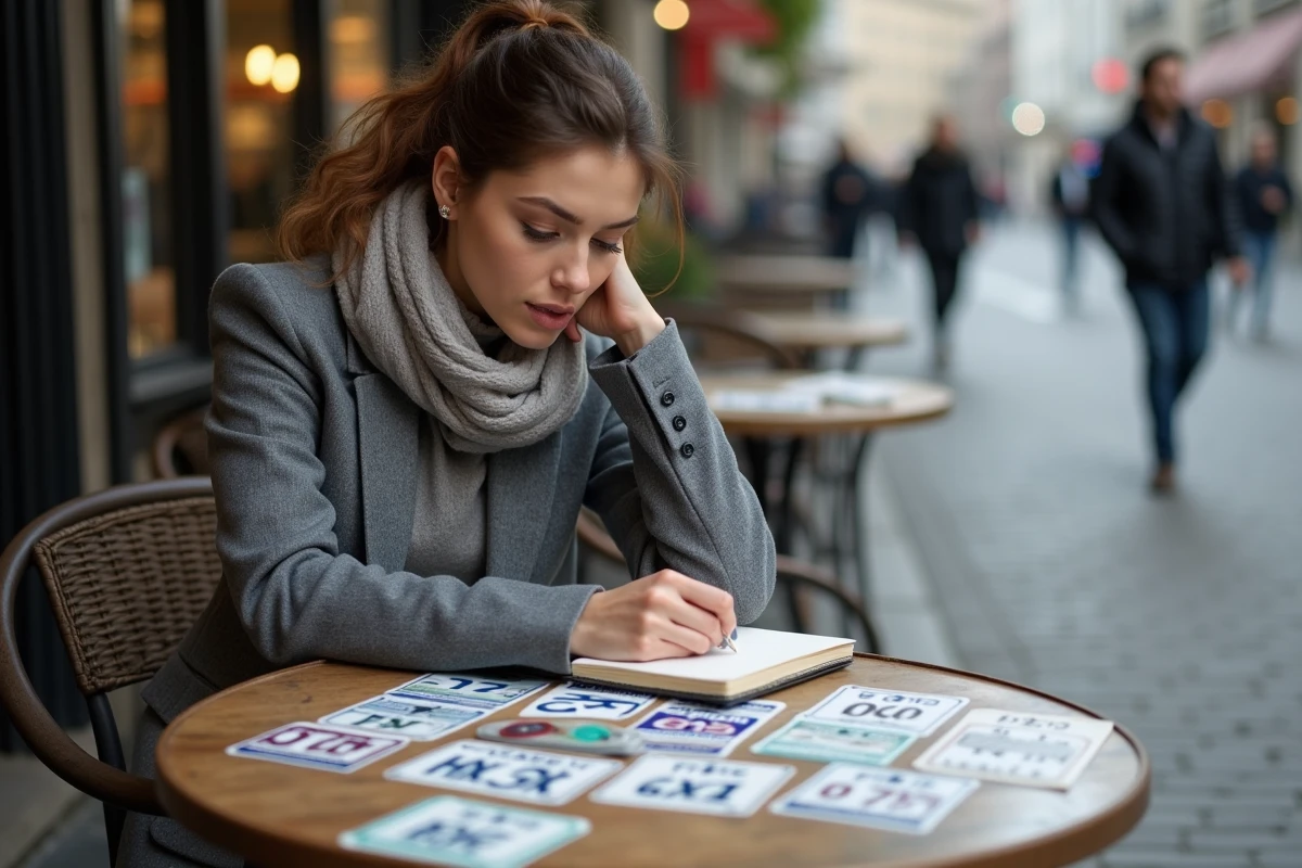 Femme examinant des échantillons de plaques d